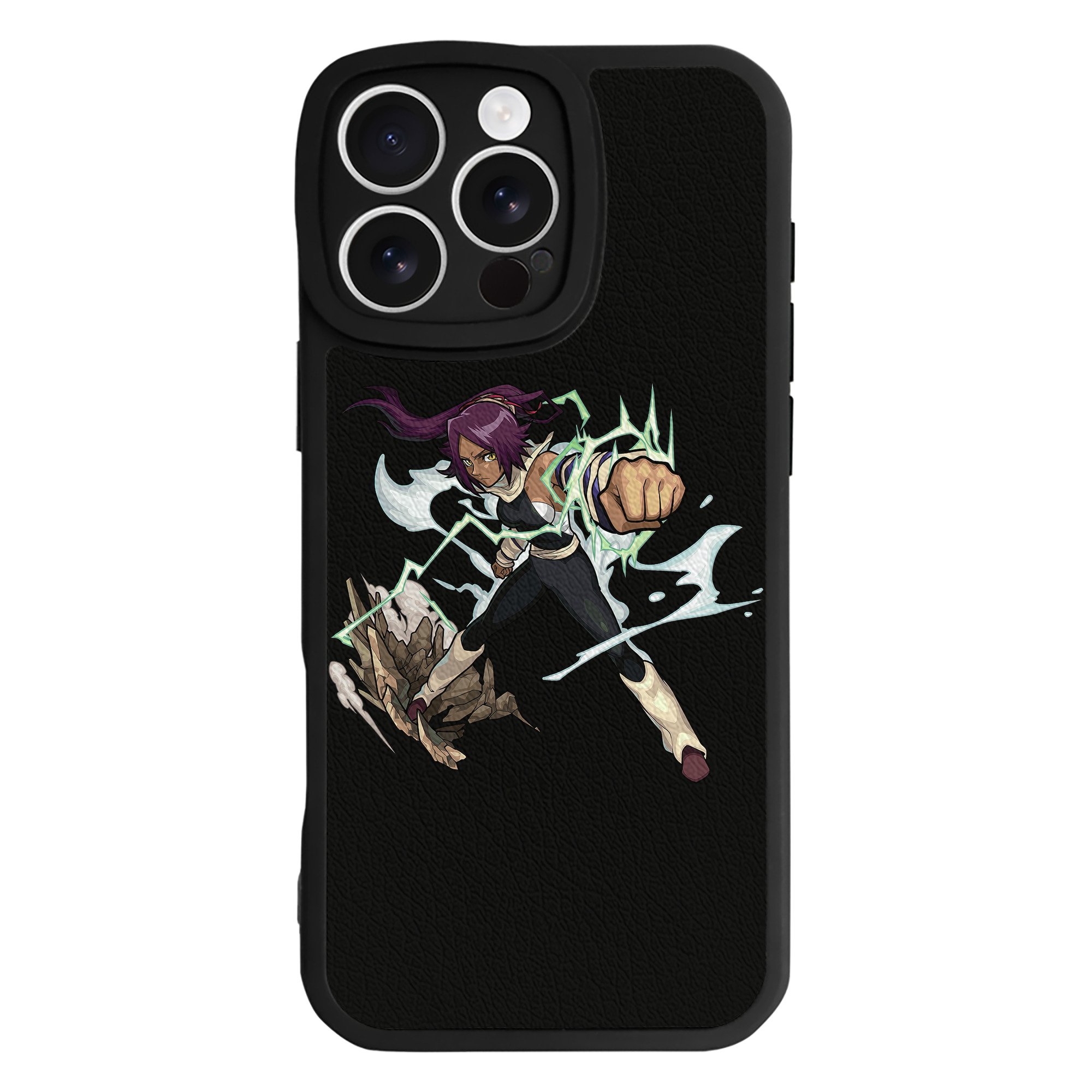 （画像用） ブリーチ 四楓院 夜一（しほういん よるいち） BLEACH Shihouin Yoruichi 【iPhone 16シリーズ対応】シリコンスマホケース（レザー調） 材質：シリコン